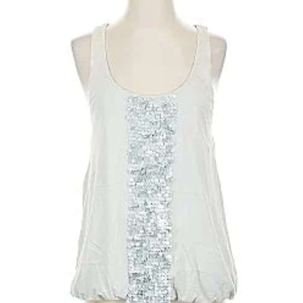 J. Crew Grey Heirloom Sequin Tank Top